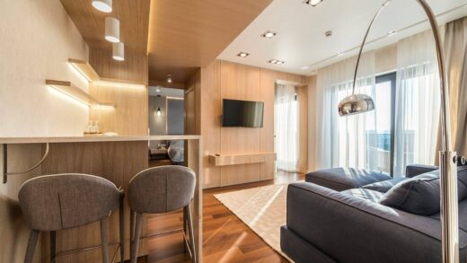 Podłoga do salonu z aneksem